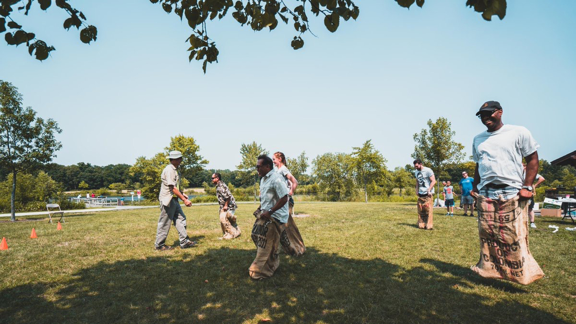 ACT Chicago Picnic, sack races, family, 16x9