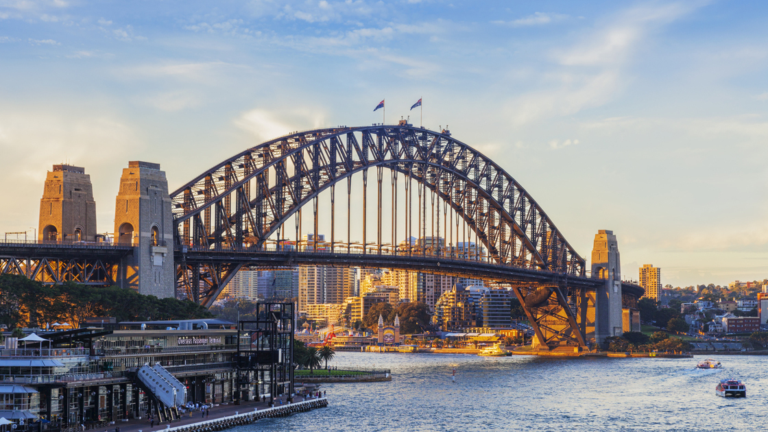 MEM SHB 12 March 2014: Sydney, Australia - Sydney Harbour Bridge at sunset. 4