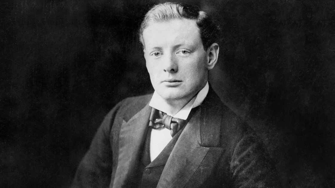 Winston Churchill 1874 - 1965 A half length portrait of Winston Churchill in 1900.