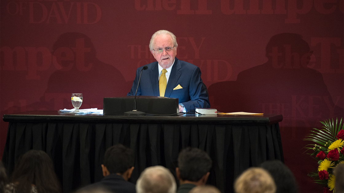 PAC Toronto, Pastor general Gerald Flurry giving lecture 16x9