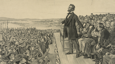 Abraham Lincoln delivering Gettysburg Address