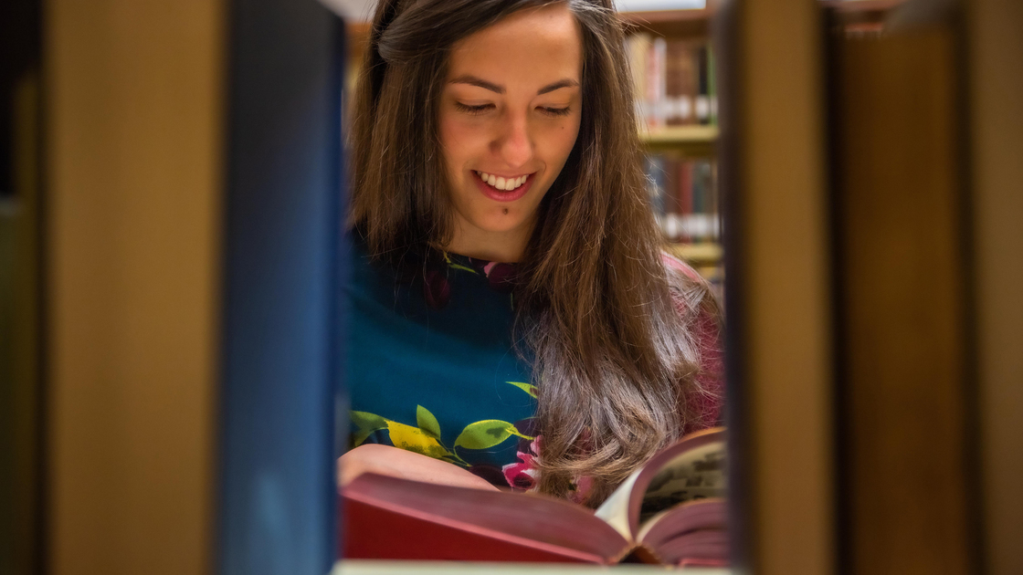 Woman with book