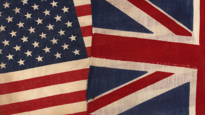 vintage us and union jack flags