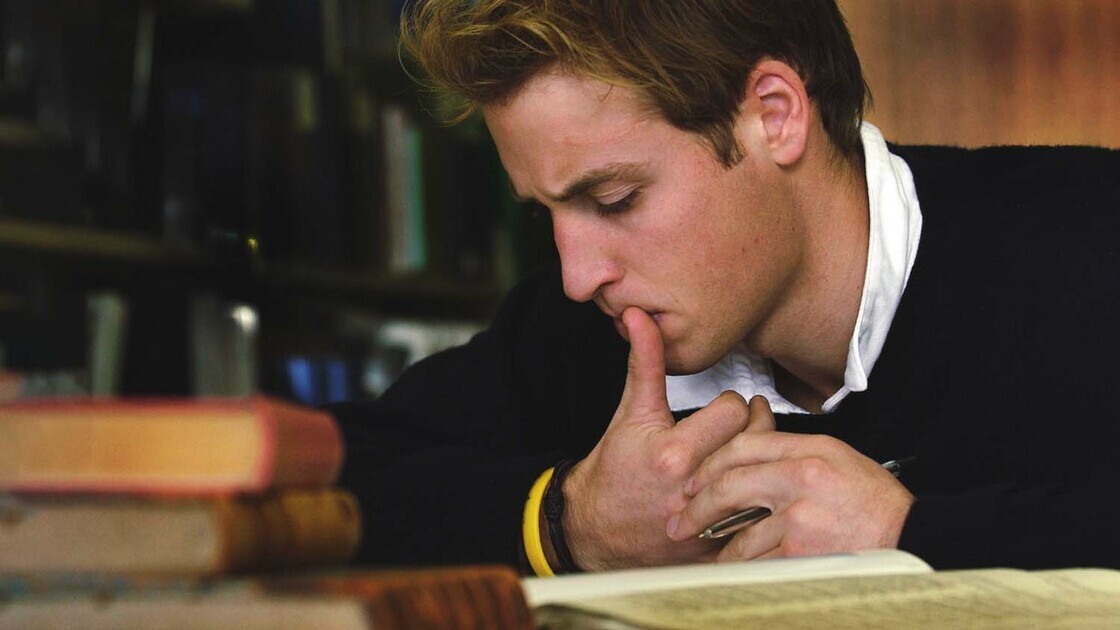 ST ANDREWS, UNITED KINGDOM - NOVEMBER 15: Prince William Studies In The Main University Library At St Andrews Where He Is A Student. The Prince Is In The Last Year Of His Four -year Course At The Scottish University.