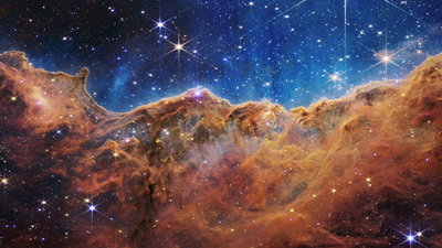 Star-forming region called NGC 3324 in the Carina Nebula, on July 12, 2022 in space. Captured James Webb Space Telescope