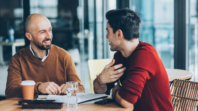 Business persons in informal discussion