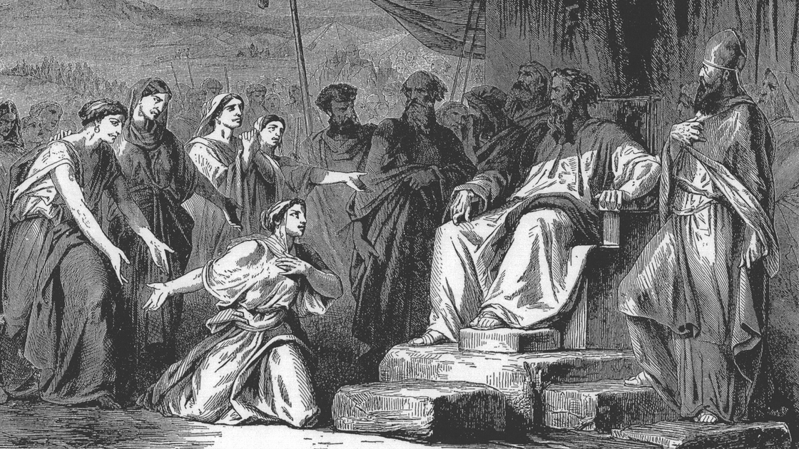 The Daughters of Zelophehad (illustration from the 1908 Bible and Its Story Taught by One Thousand Picture Lessons)