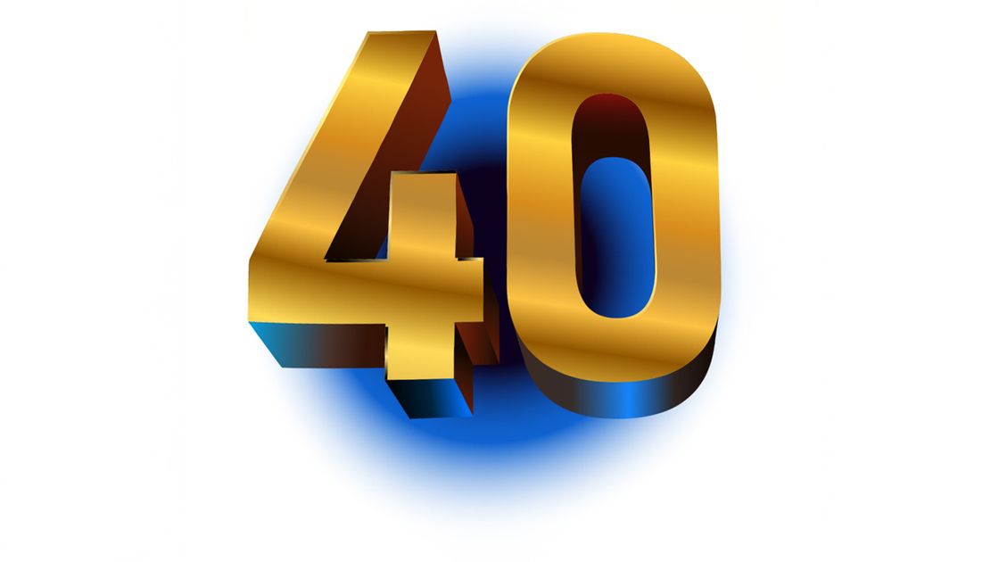 Gold number 40 sign