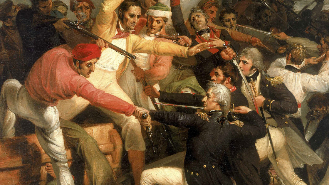 Admiral Horatio Nelson at the Battle of Trafalgar