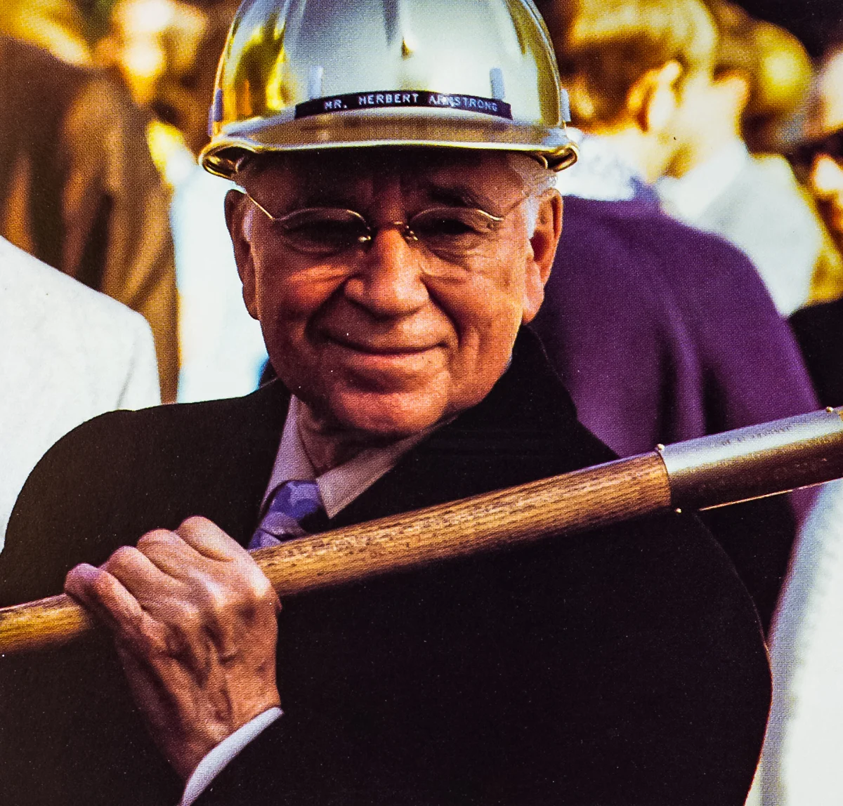 Herbert W. Armstrong at the groundbreaking ceremony for Ambassador Auditorium